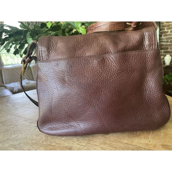 Oroton brown leather crossbody bag pebbled and croc embossed vintage Australia - Picture 4 of 15